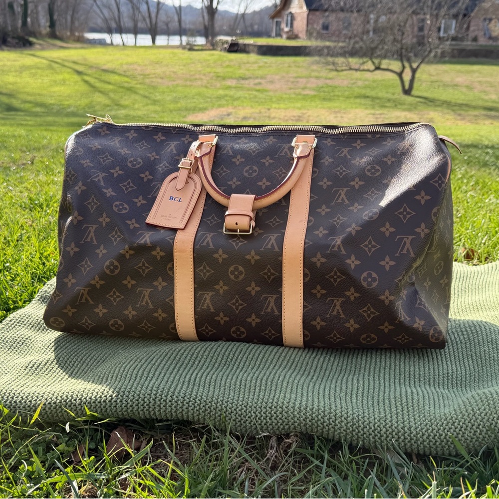 Louis Vuitton Monogram Travel Bag in Brown and Tan